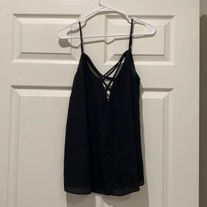 Black flowy tank top.